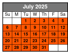 SeaWorld Single Day Ticket July Schedule
